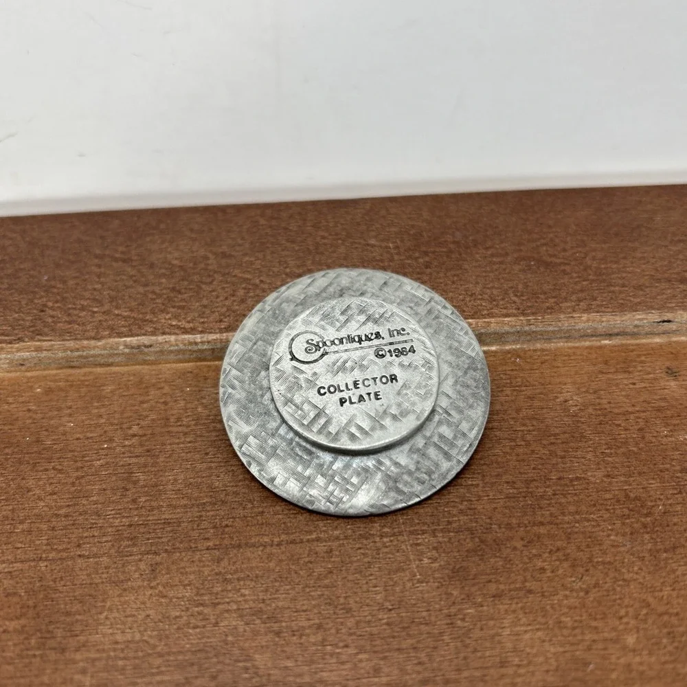 Vintage 1984 Spoontiques Collector Erie Barge Canal Miniature Pewter Plate